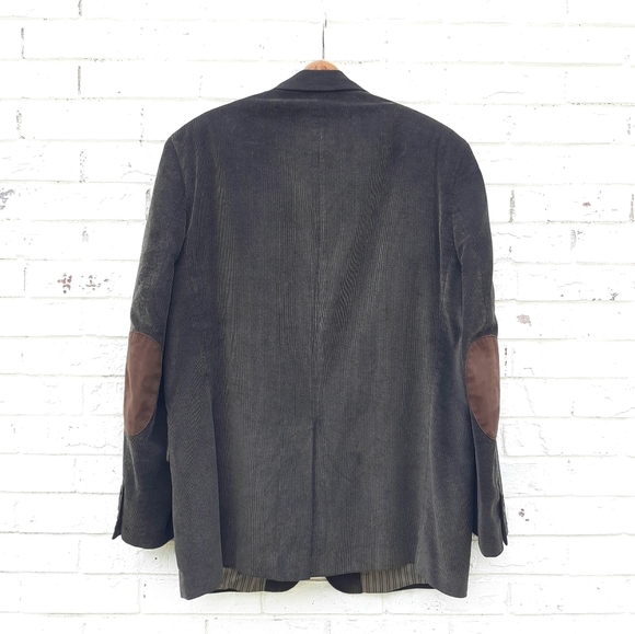 Chaps Corduroy Sport Coat Brown Elbow Patch - Picture 6 of 7
